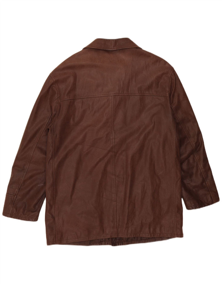 Jaqueta de couro masculina Conbipel IT 52 grande couro marrom
