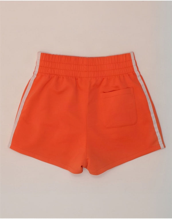 Shorts esportivos femininos Adidas UK 10 pequeno laranja poliéster