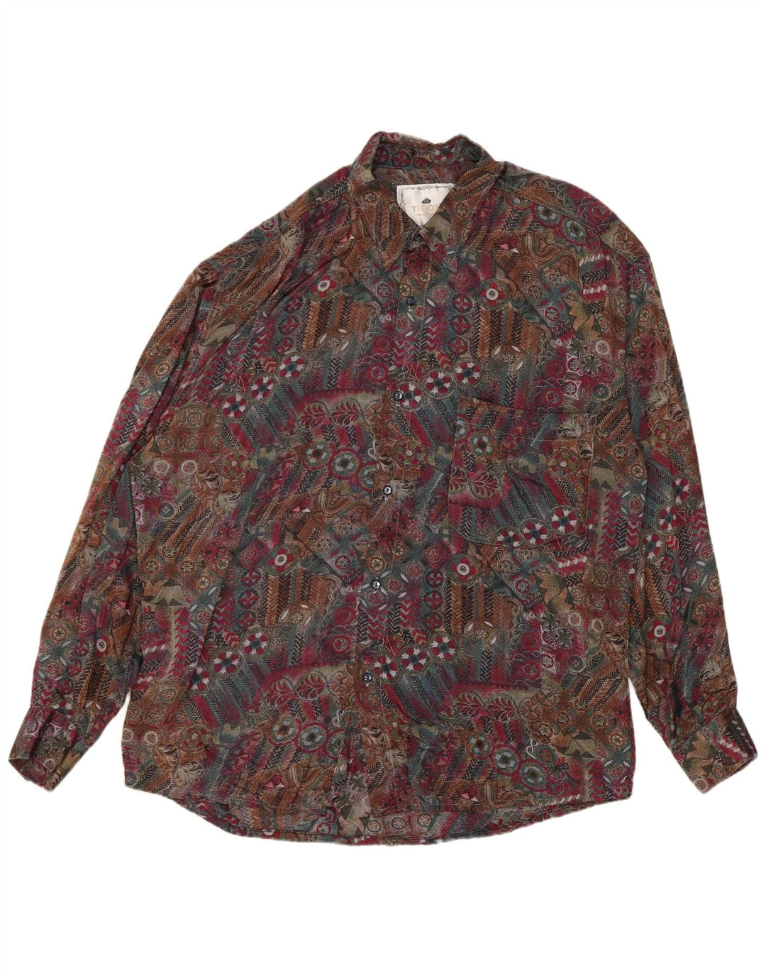 Tipo'S Camisa Masculina Solta Fit Pequena Viscose Floral Multicolorida