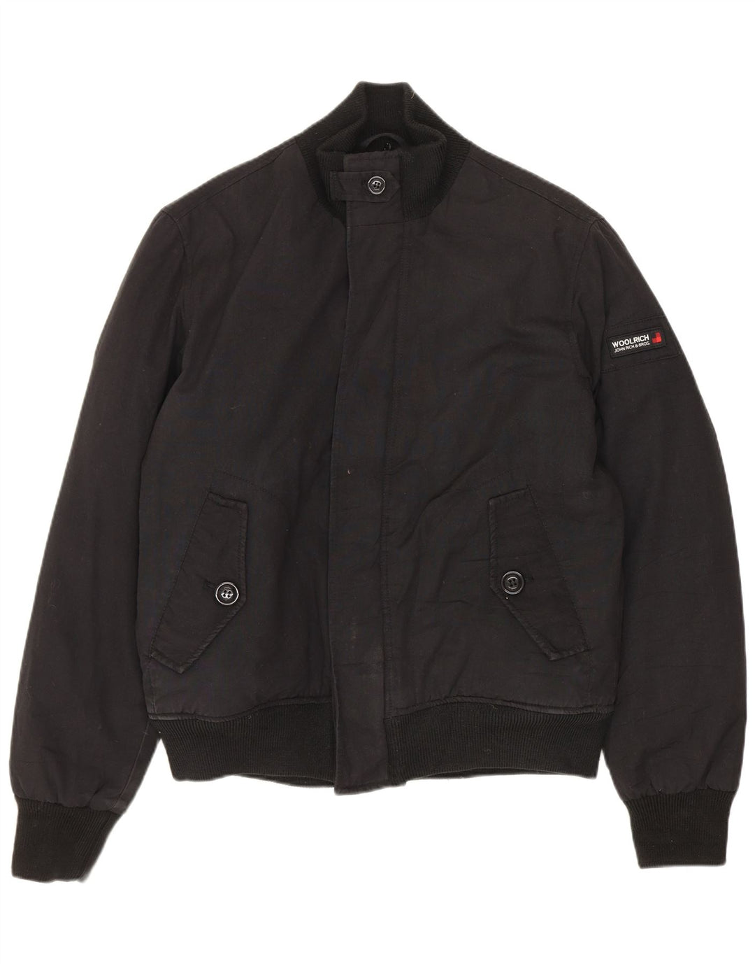 Jaqueta corta-vento masculina Woolrich Reino Unido 36 poliéster preto pequeno