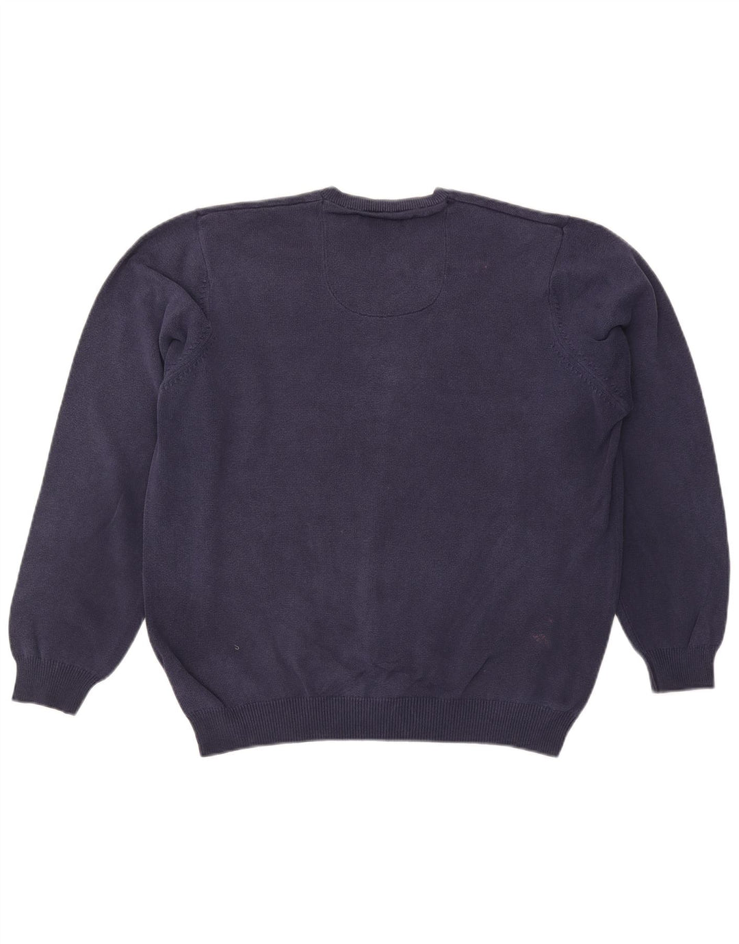 Suéter masculino Marks & Spencer de ajuste regular com decote em V grande azul marinho