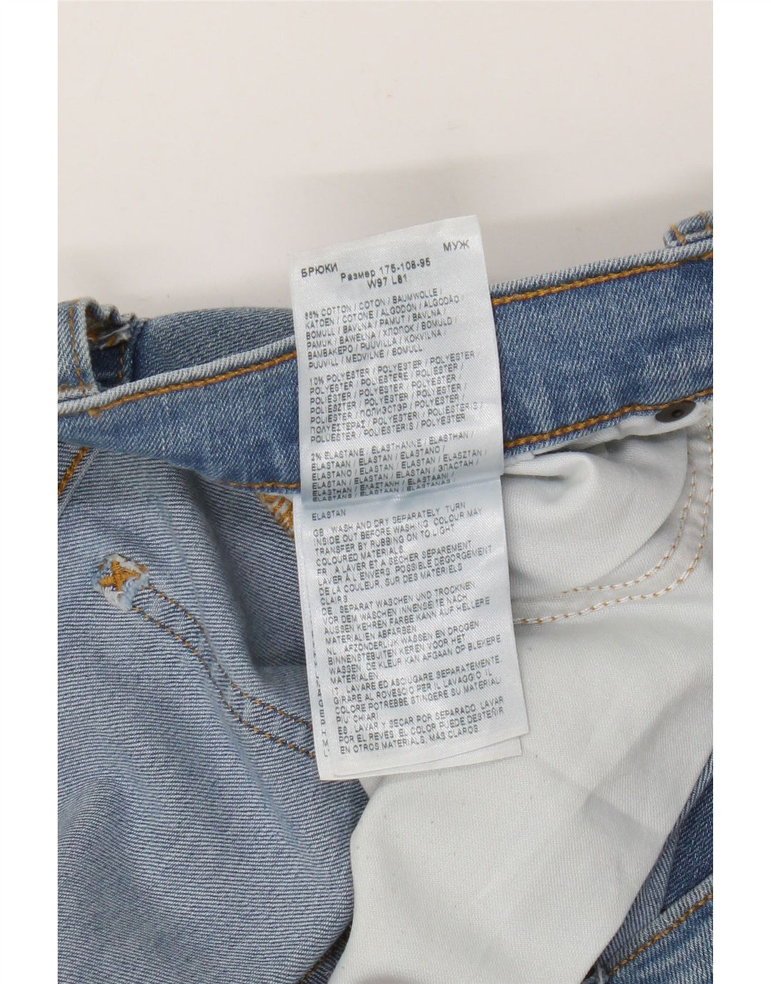 Lee Mens Rider Slim Jeans W38 L32 Azul Algodão