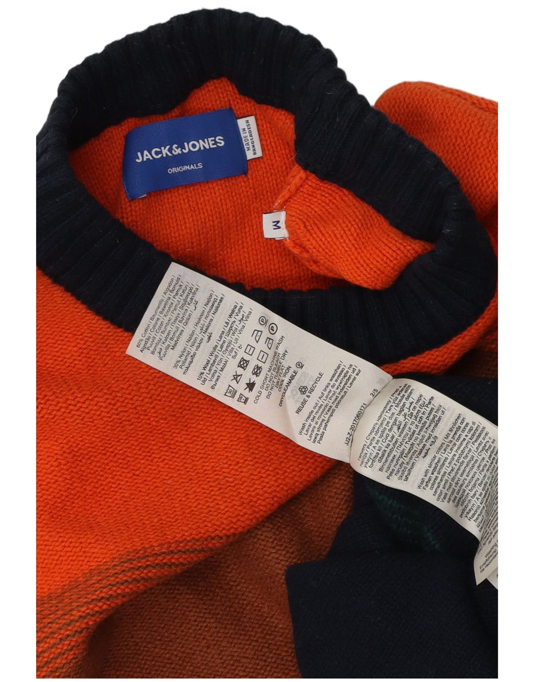 Suéter masculino Jack & Jones com gola redonda listrado médio multicolorido