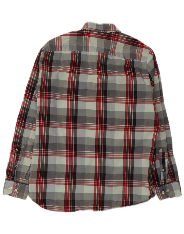 Camisa masculina Tommy Hilfiger Regular Fit grande algodão xadrez multicolorido