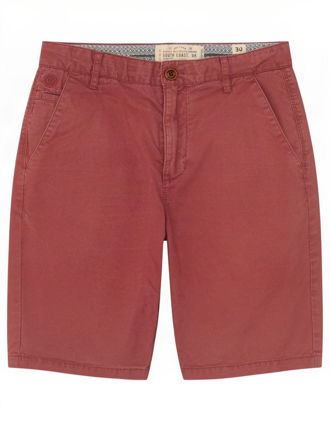 Shorts Chino Masculino Fat Face W30 Algodão Manchado Rosa Médio