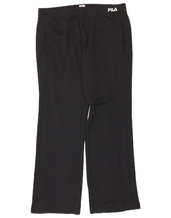 Calça de treino feminina Fila UK 16 grande poliéster preto