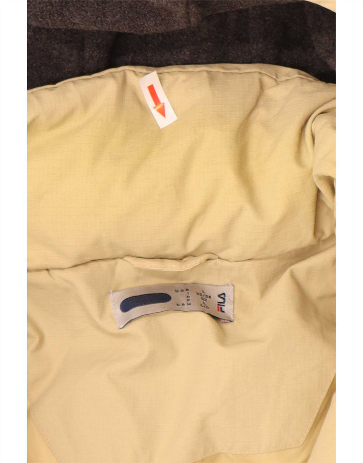 Casaco acolchoado com capuz masculino Fila UK 40 grande poliamida bege
