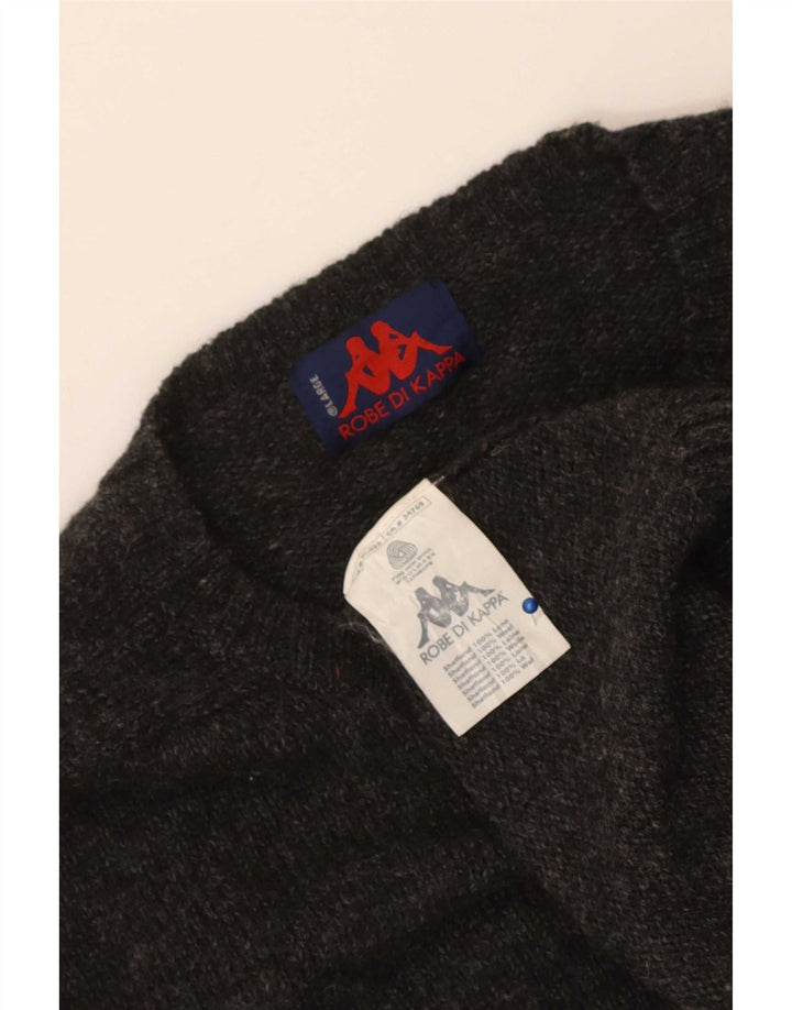 Suéter masculino Kappa com gola redonda, grande lã cinza