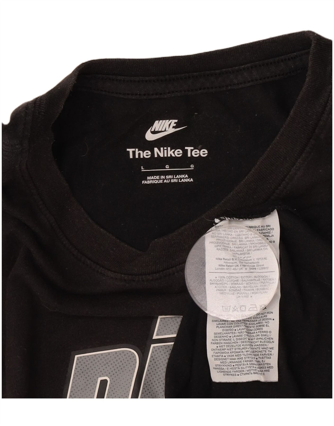 Camiseta gráfica masculina Nike grande algodão preto