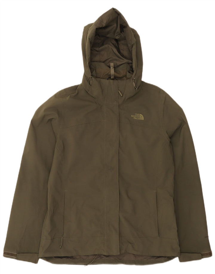 Jaqueta corta-vento feminina com capuz The North Face Reino Unido 14 médio cáqui