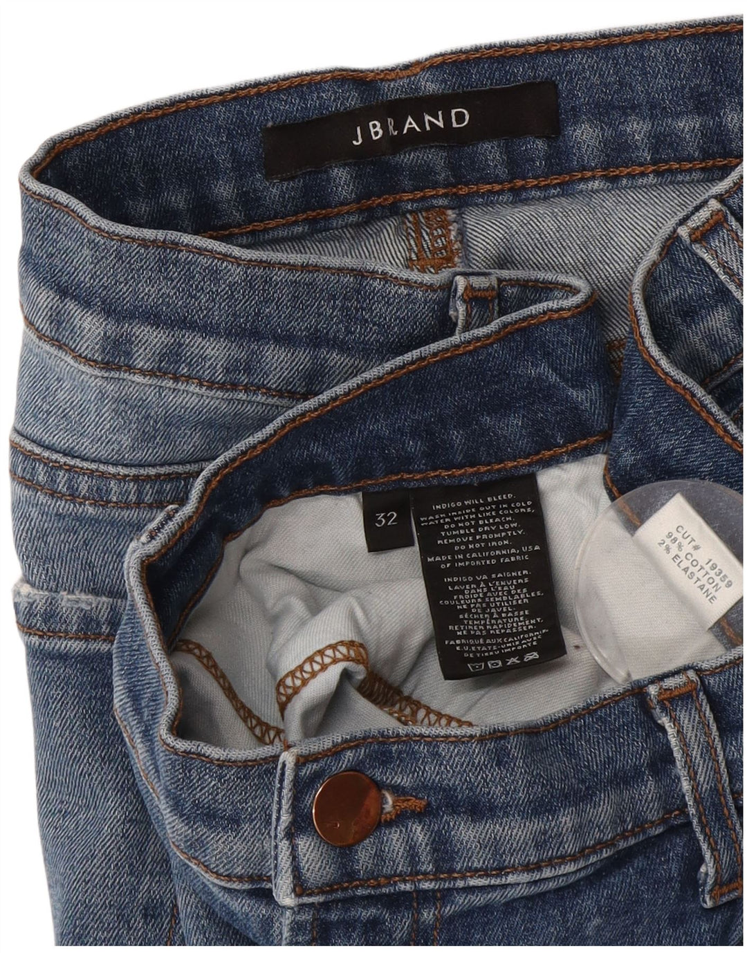 J.Brand Jeans Slim Feminino W32 L28 Algodão Azul