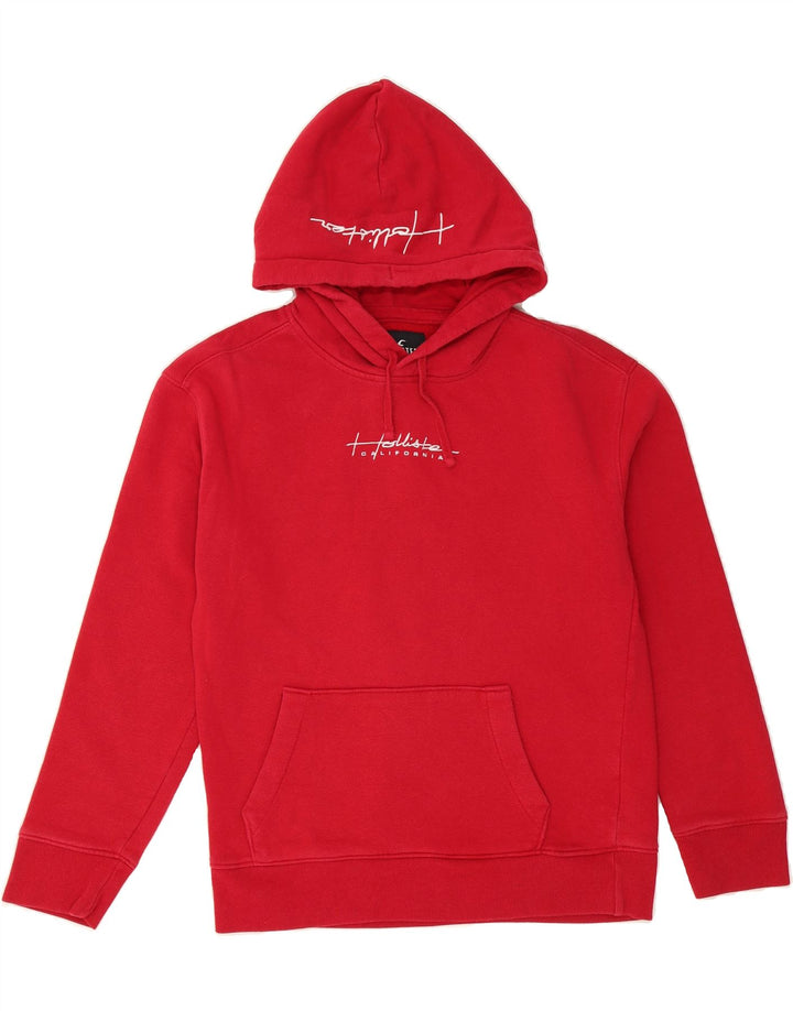 HOLLISTER Mens Hoodie Jumper Small Red Cotton Vintage Hollister and Second-Hand Hollister from Messina Hembry 