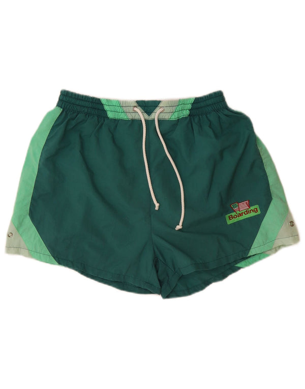 Shorts de natação SWASH para meninos 11-12 anos verde médio colorblock poliamida