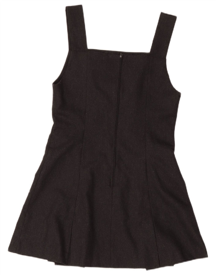 Mini vestido feminino vintage sem mangas linha A IT 44 lã cinza médio
