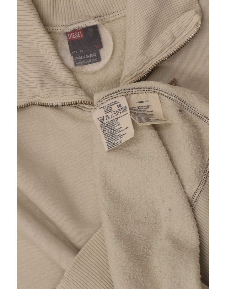Diesel Mens Graphic Tracksuit Top Jacket XL Algodão Branco