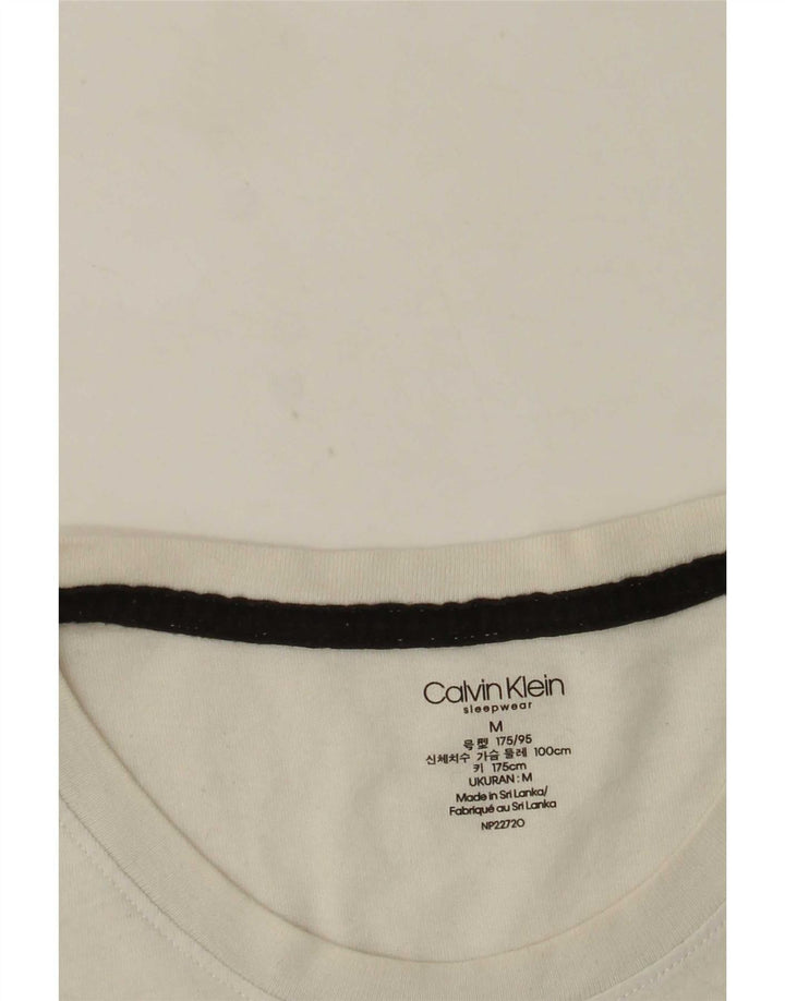 Calvin Klein Camiseta masculina gráfica Top médio branco colorblock
