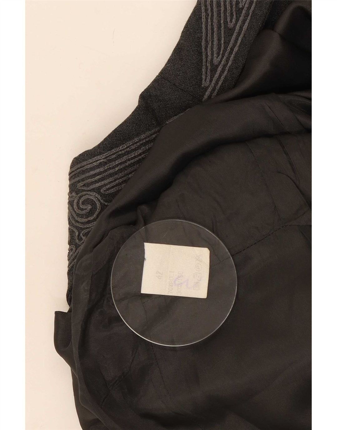 Jaqueta Blazer Feminina Vintage de 6 Botões IT 42 Poliéster Paisley Cinza Médio