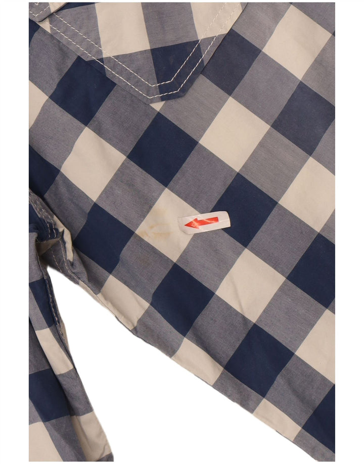 Camisa masculina Superdry 2XL algodão guingão azul