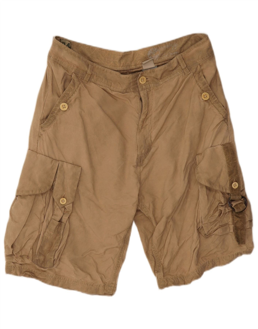 Timberland Mens Cargo Shorts W34 Grande Algodão Bege
