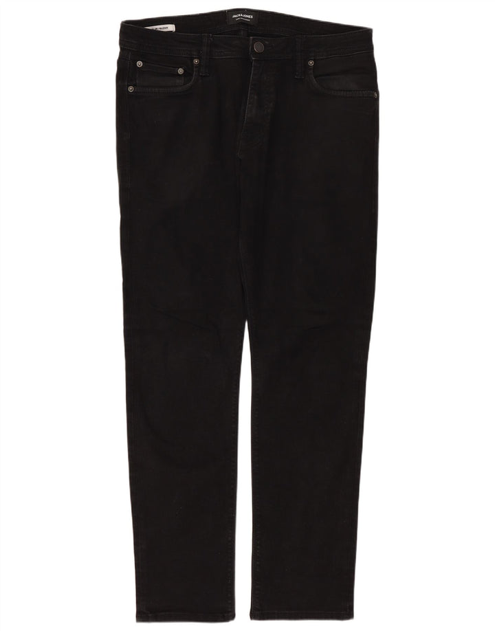 JACK & JONES Masculino GLENN Slim Jeans W32 L30 Algodão Preto