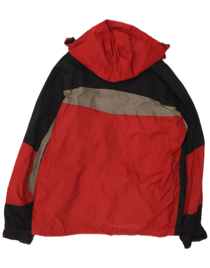 Jaqueta corta-vento masculina Columbia Omni-Tech UK 40 grande bloco colorido vermelho