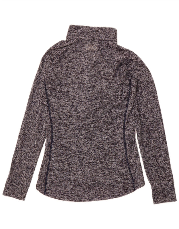 UNDER ARMOUR Feminino Heat Gear Pulôver Treino Top Reino Unido 10 Pequeno Azul Marinho