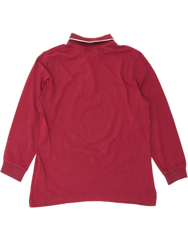 KAPPA Mens Long Sleeve Polo Shirt Large Burgundy Cotton Vintage Kappa and Second-Hand Kappa from Messina Hembry 