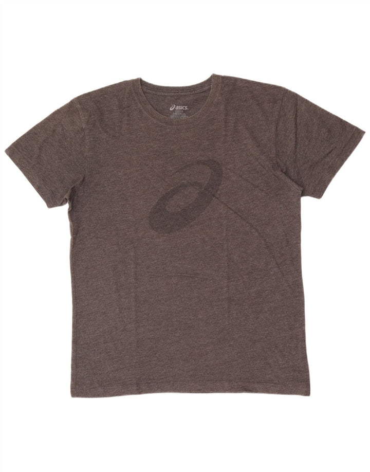 Camiseta Asics masculina gráfica grande cinza