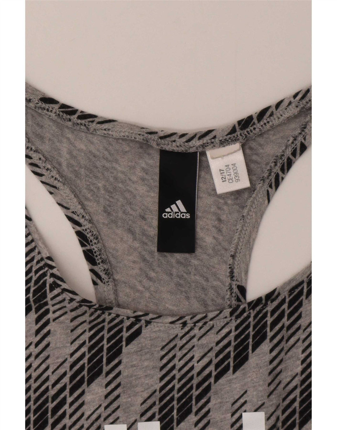 Adidas Womens Graphic Vest Top UK 12 Médio Cinza Geométrico