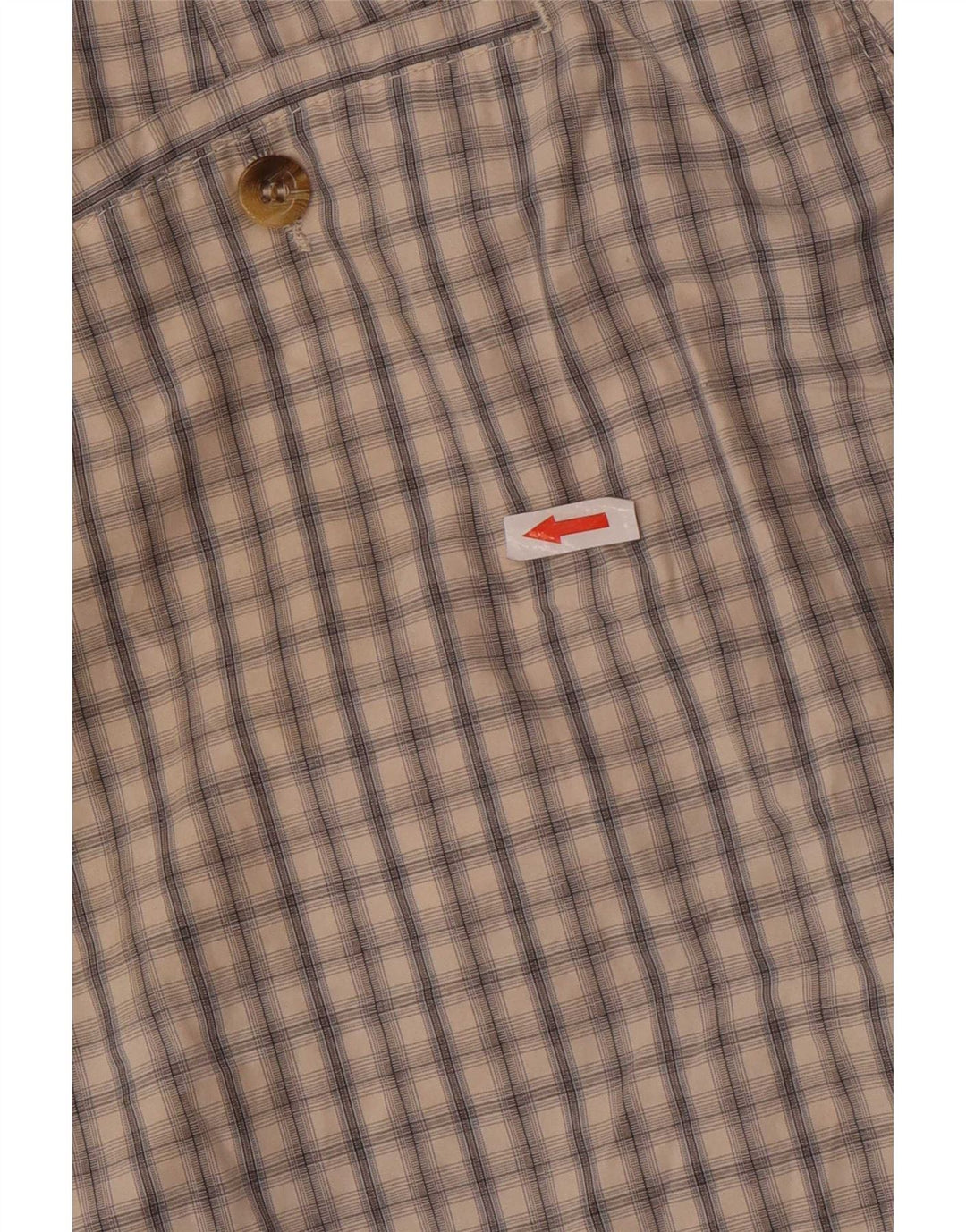 Shorts chino masculino Marks & Spencer W34 grande algodão xadrez bege