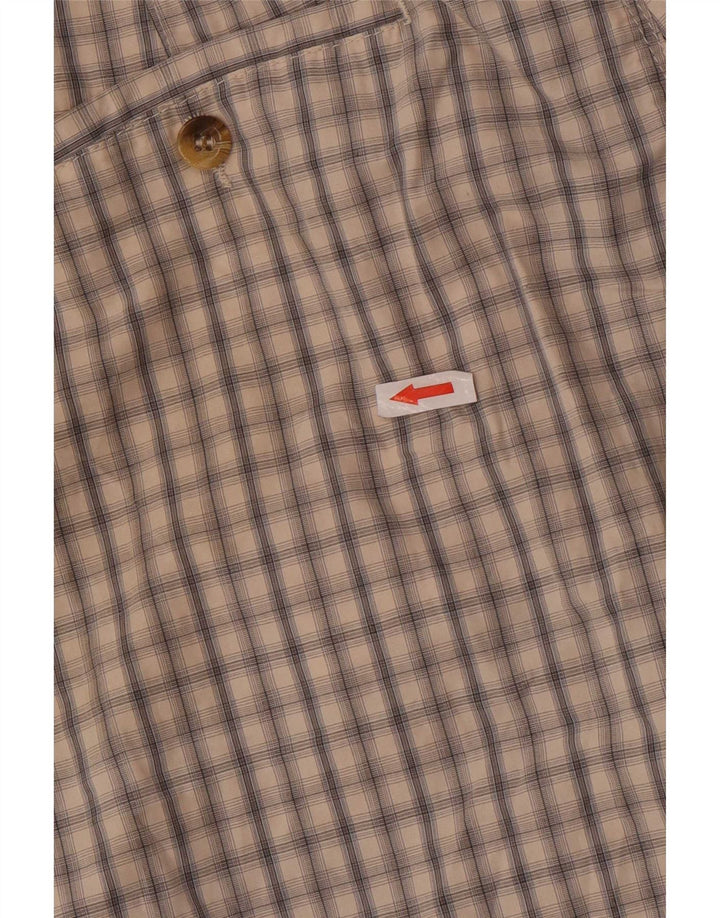 Shorts chino masculino Marks & Spencer W34 grande algodão xadrez bege