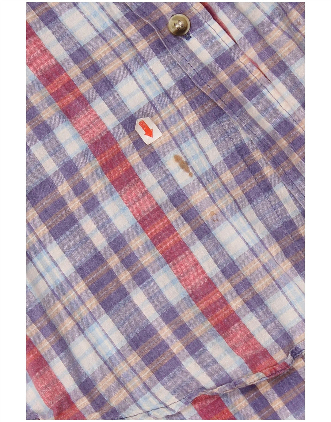 Camisa masculina de manga curta Fila de algodão xadrez médio multicolorido