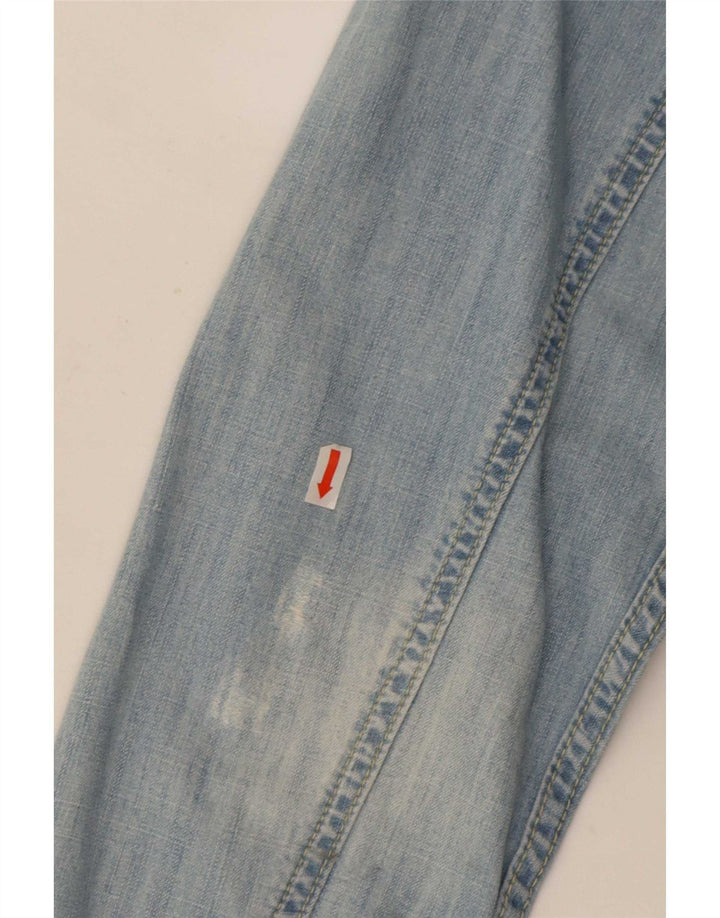 Camisa jeans masculina Tommy Hilfiger pequena azul algodão
