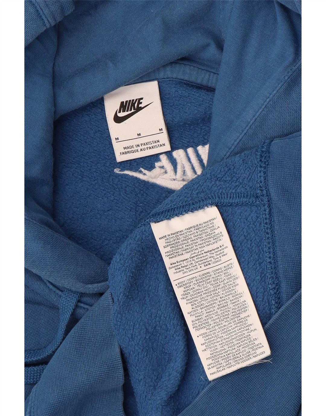 Jumper com capuz gráfico masculino Nike médio azul algodão