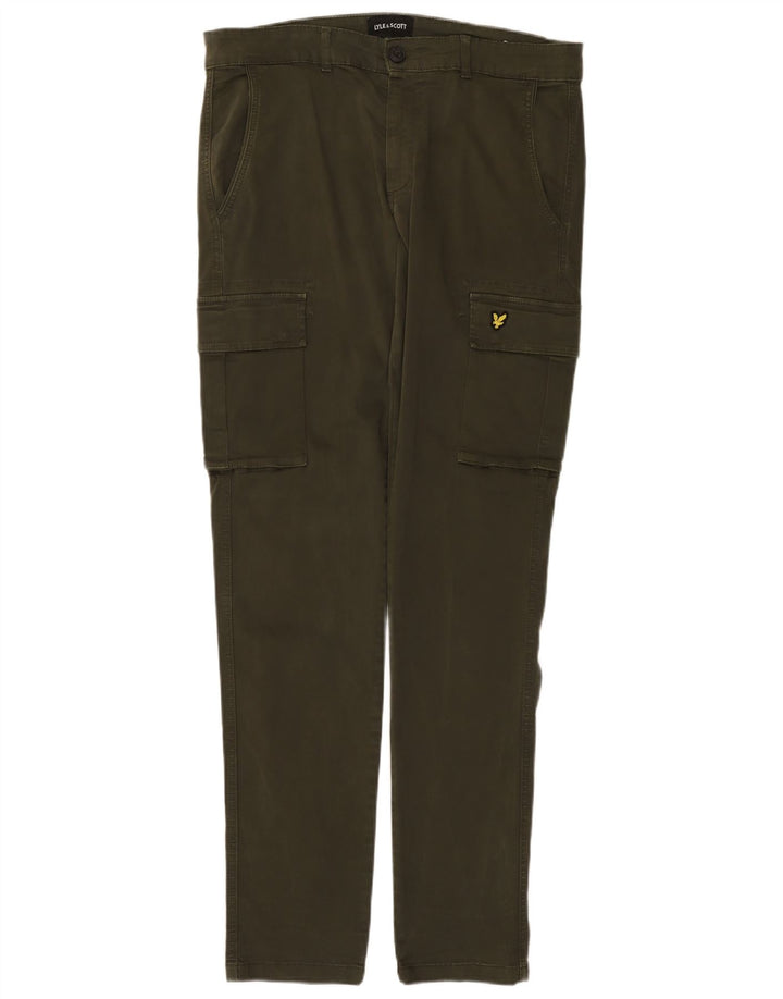 Calça cargo slim masculina LYLE & SCOTT W34 L34 algodão cáqui