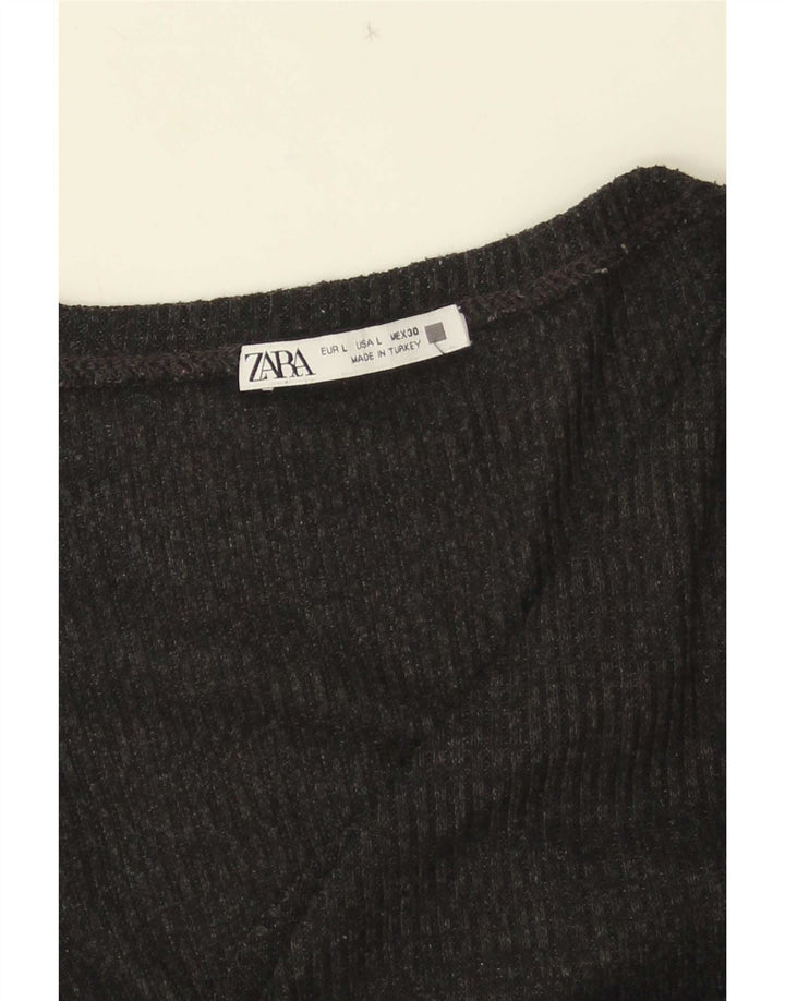 Camiseta feminina Zara UK 14 grande preta