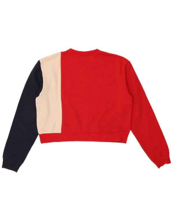 Suéter Fila Crop Graphic feminino UK 18 XL vermelho colorblock