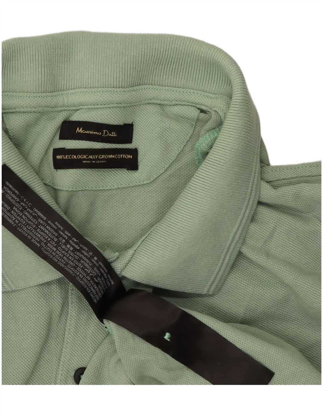 Camisa polo masculina MASSIMO DUTTI grande algodão verde
