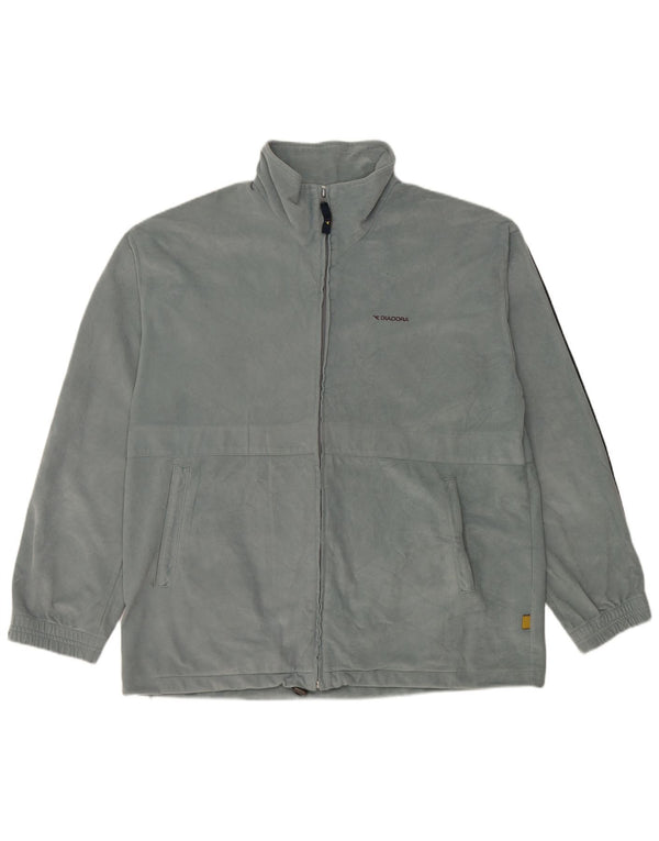 Diadora Mens Velour Tracksuit Top Jacket UK 44 2XL Azul Poliéster
