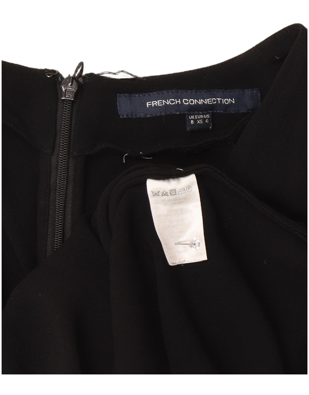 Blusa feminina French Connection manga comprida envolvente Reino Unido 8 pequena preta