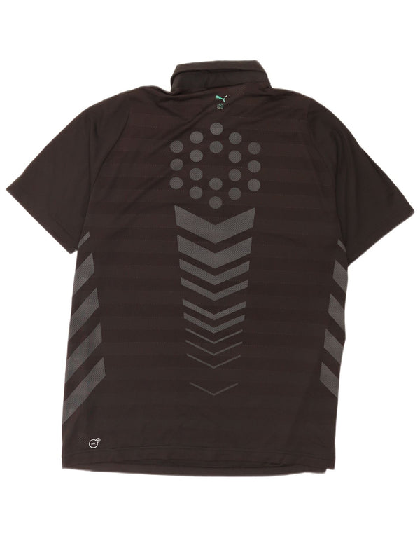 Camisa polo masculina Puma Graphic grande preto colorblock poliéster