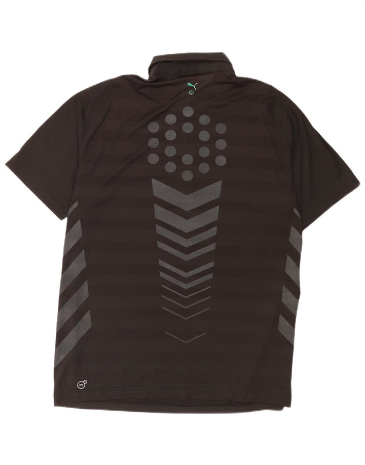 Camisa polo masculina Puma Graphic grande preto colorblock poliéster