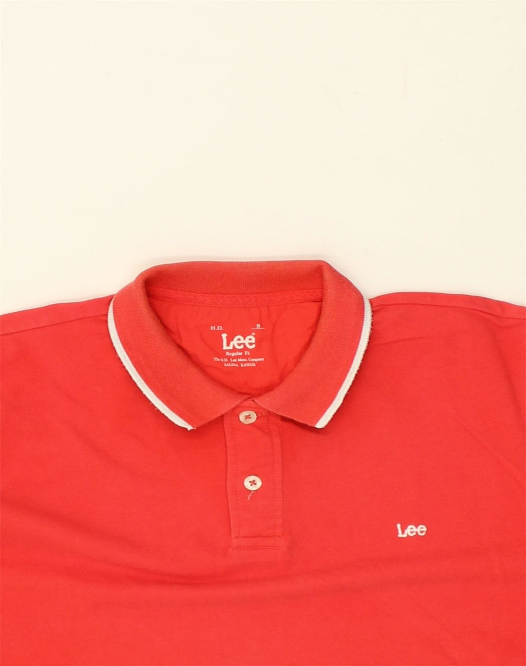 LEE Mens Regular Fit Polo Shirt Small Red Cotton | Vintage Lee | Thrift | Second-Hand Lee | Used Clothing | Messina Hembry 