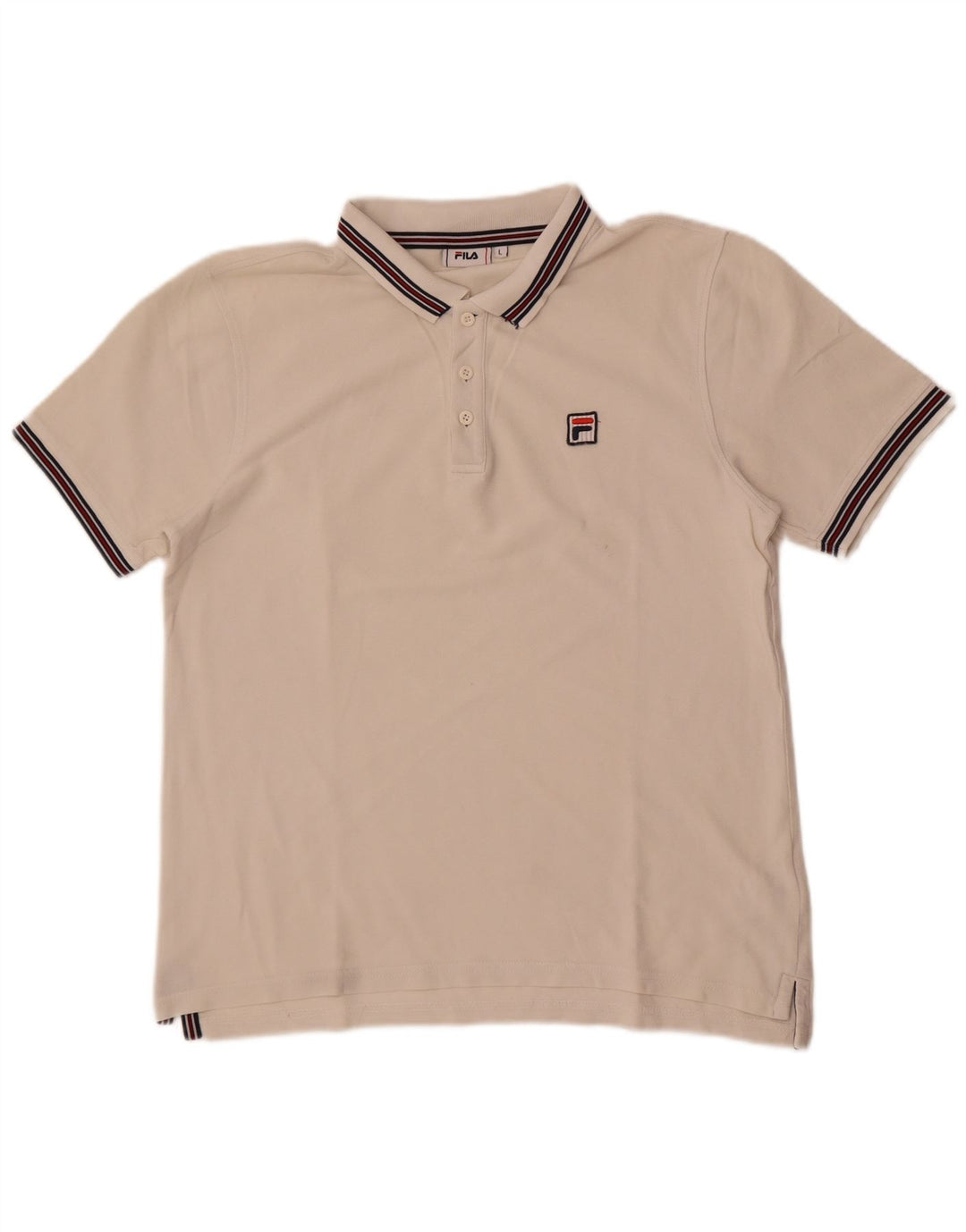Camisa polo masculina Fila grande algodão branco