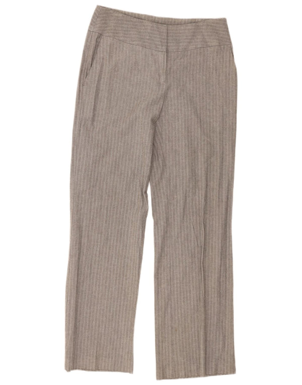 Calça chino feminina Marks & Spencer Reino Unido 10 pequena W30 L32 listra cinza