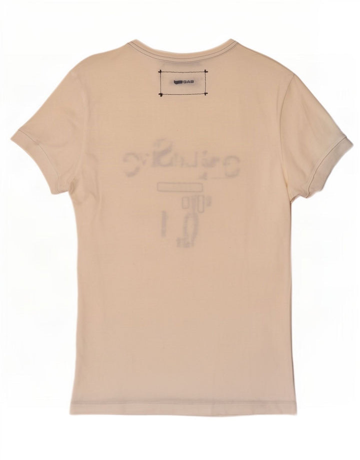 Camiseta masculina gráfica Gas Top pequeno branco