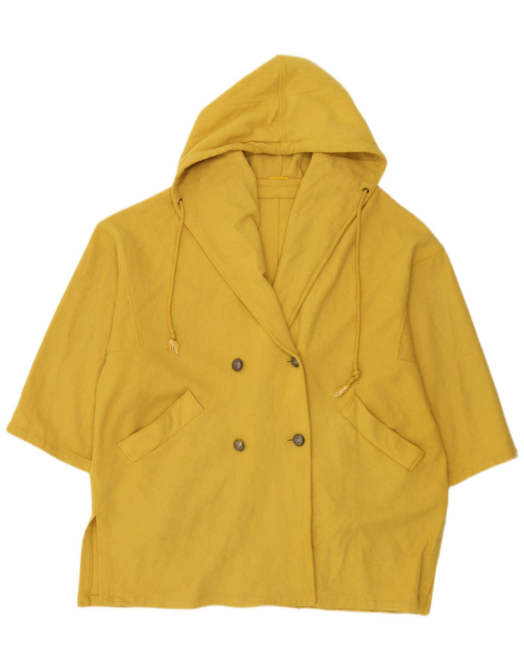 Casaco feminino Marella com capuz grande e trespassado duplo Reino Unido 10 pequeno amarelo