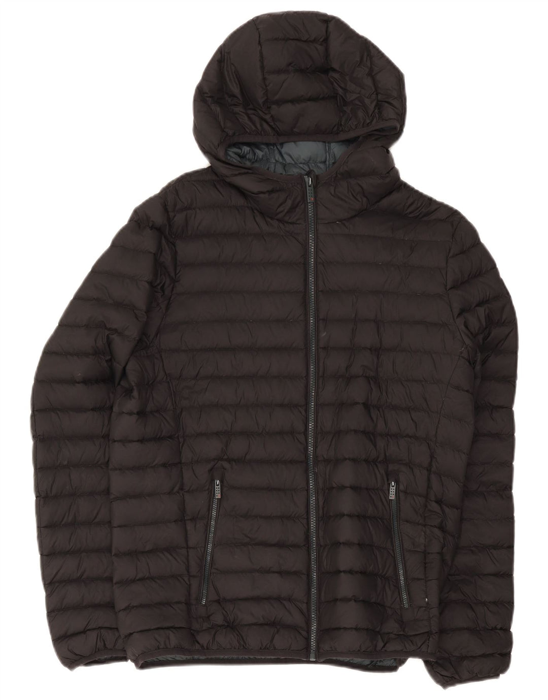 Jaqueta acolchoada com capuz masculina Mistral UK 38 nylon preto médio
