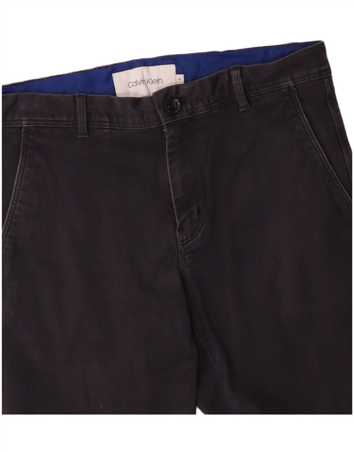 CALVIN KLEIN Mens Slim Chino Calças IT 46 Pequeno W32 L30 Algodão Azul Marinho
