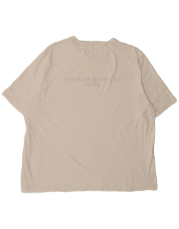 Camiseta masculina alta com estampa Tommy Hilfiger 4XL algodão branco